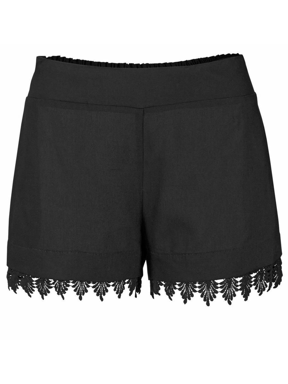 NWT- Lascana Black Lace Trim Shorts